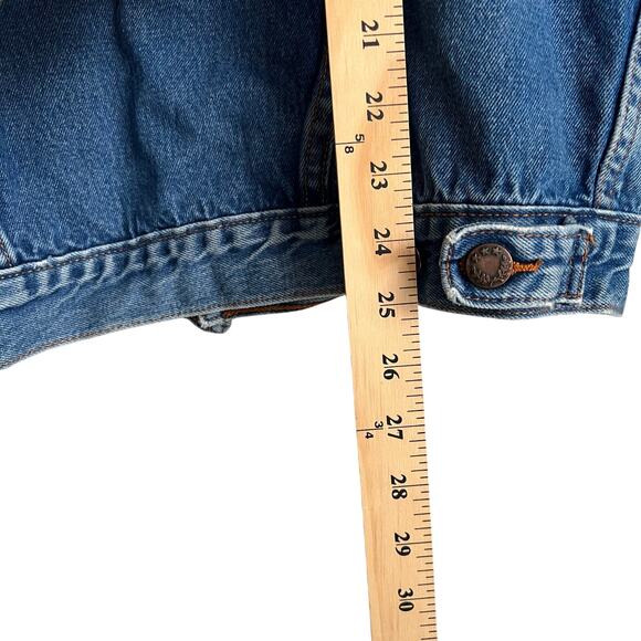 Vintage Blue Jean Jacket Size Large 21x25 Preowned - Picture 7 of 7